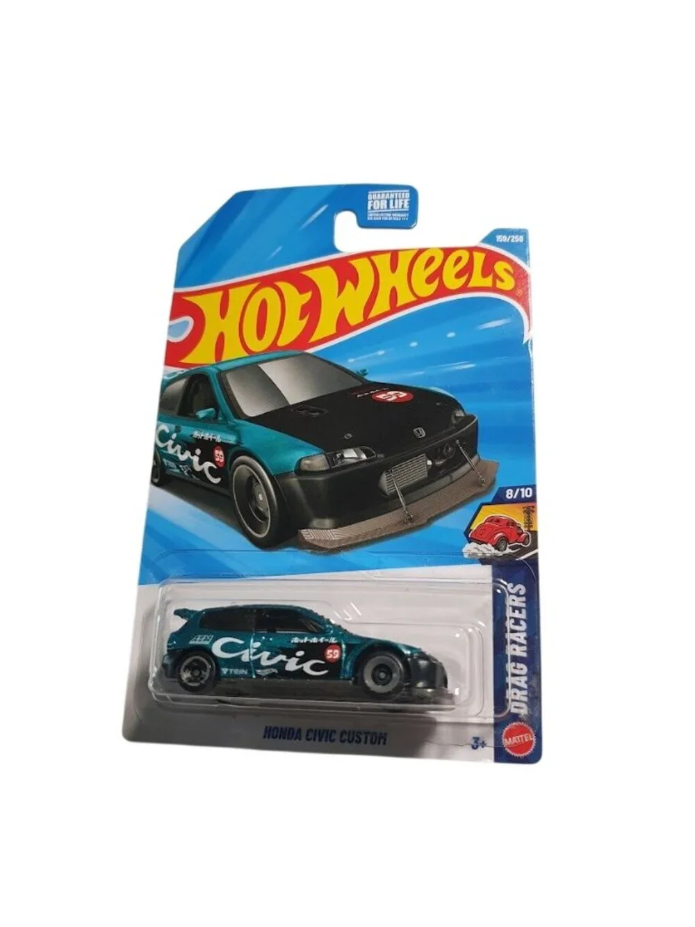 Hot Wheels Honda Civic Custom Drag Racer Teal Black Die Cast Car Collectible New